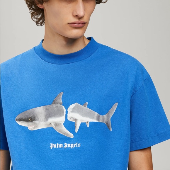 Palm Angels Blue Shark T Shirt